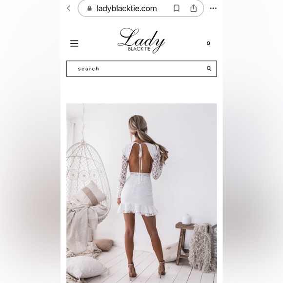 Black Tie Lady THE MEDINDIE DRESS WHITE with open lace boho backless dress - Picture 13 of 13